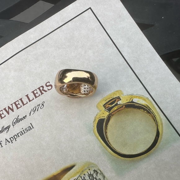 14k yellow gold 3.50 Ct citrine ring - size 6.25 - Picture 14 of 16